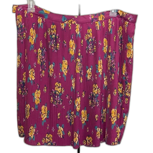 ModCloth pleated skirt fuchsia purple floral plus size 2x - Picture 1 of 5